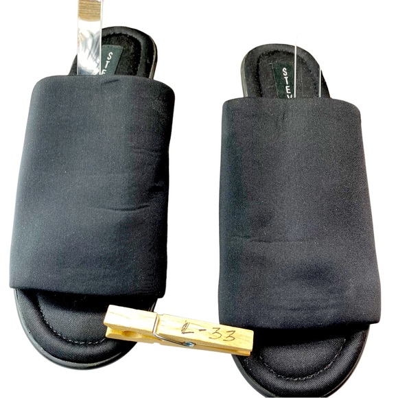 New Steve Madden Black Wedge Slip on Sandal Womens Shoes size 7.5 - Picture 7 of 10